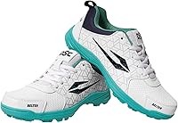 DSC Belter Men's Cricket Shoes Sea Green-White Size 11 US - Lightweight EVA Cushioning, Superior Traction & Durability