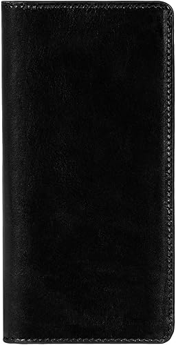 Time Resistance Cartera larga de cuero - Cartera de traje - Billetera de cuero plegable para hombre - Billetera de chequera - Billetera alta para