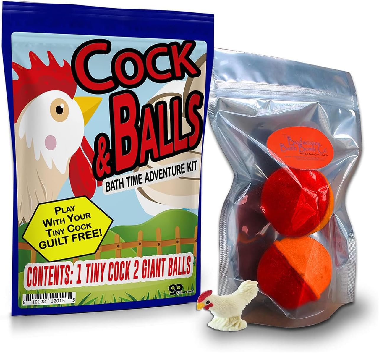Cock N Balls Bath Time Adventure Kit - Funny Gift for Men and Women - Stocking Stuffer, Adult Gift Baskets, Dirty Santa, Bath Bomb, Bath Products, Spa Gifts for Men, Gag Gifts for Husband