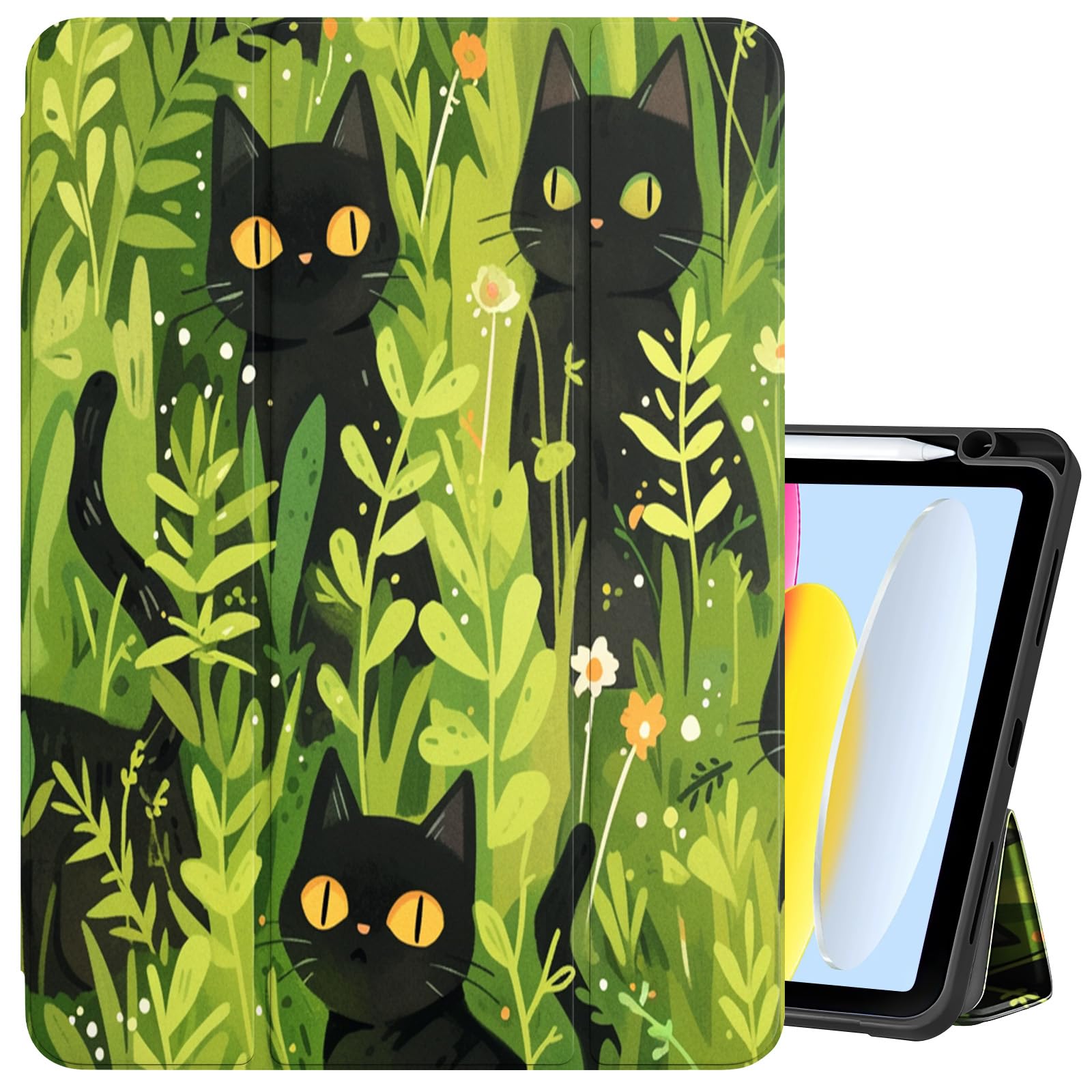 Cabreche Compatible with iPad (A16) 11th Generation 11 Inch 2025,10th Generation Case 2022,iPad 10.9 Inch Case Pencil Holder Soft Back Auto Sleep/Wake