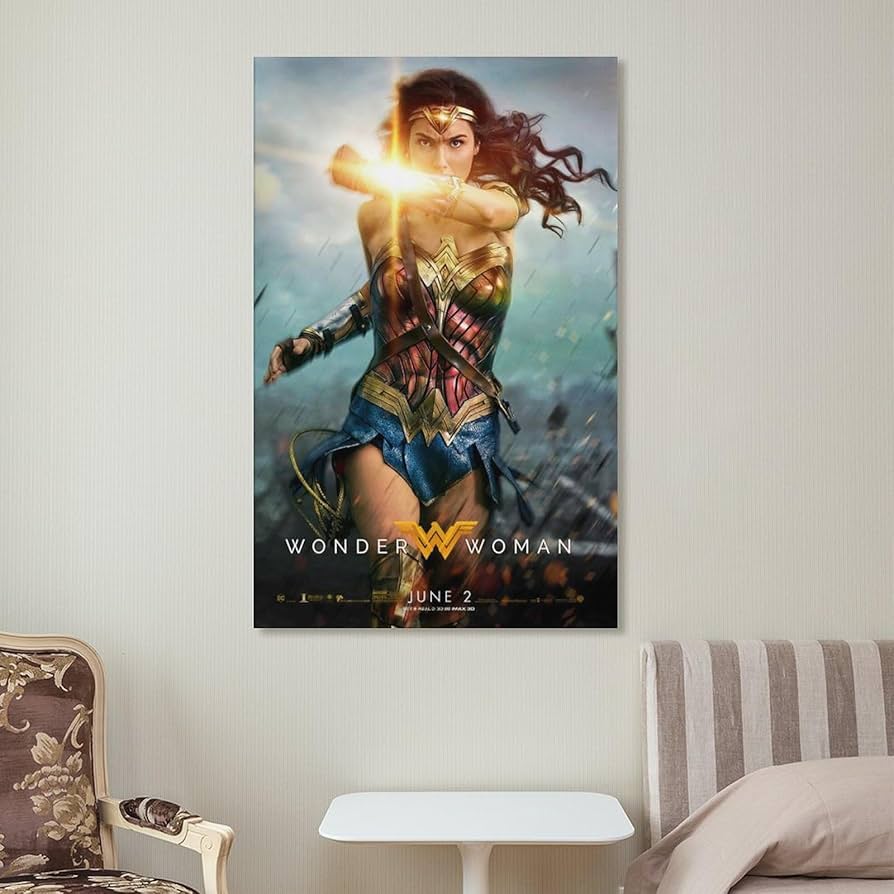 ワンダーウーマン キャンバス地 ポスター Amazon.co.jp: 映画