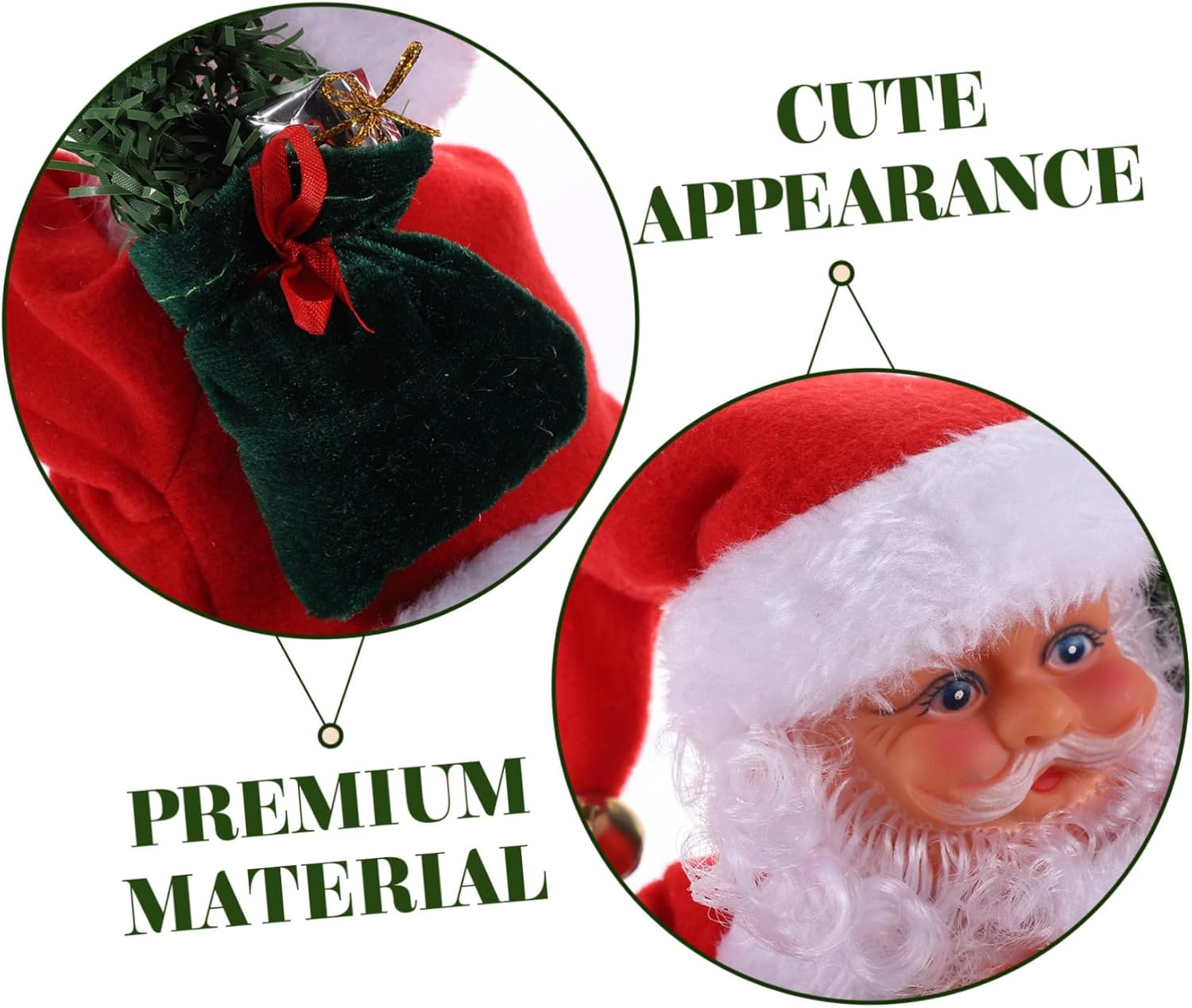 Dancing Santa Claus Musical Figurine Interactive Electric Xmas Decoration Fun Holiday Ornament for Home Party Unique Christmas Family Friends