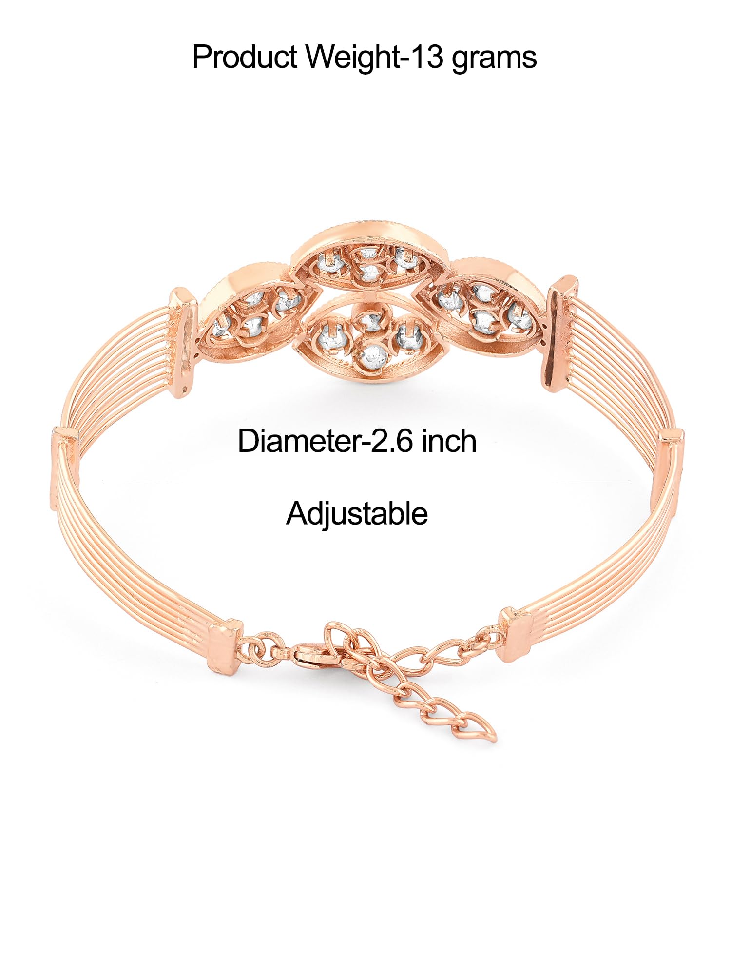 Sparkling CZ Brass Bangle Kada Bracelet