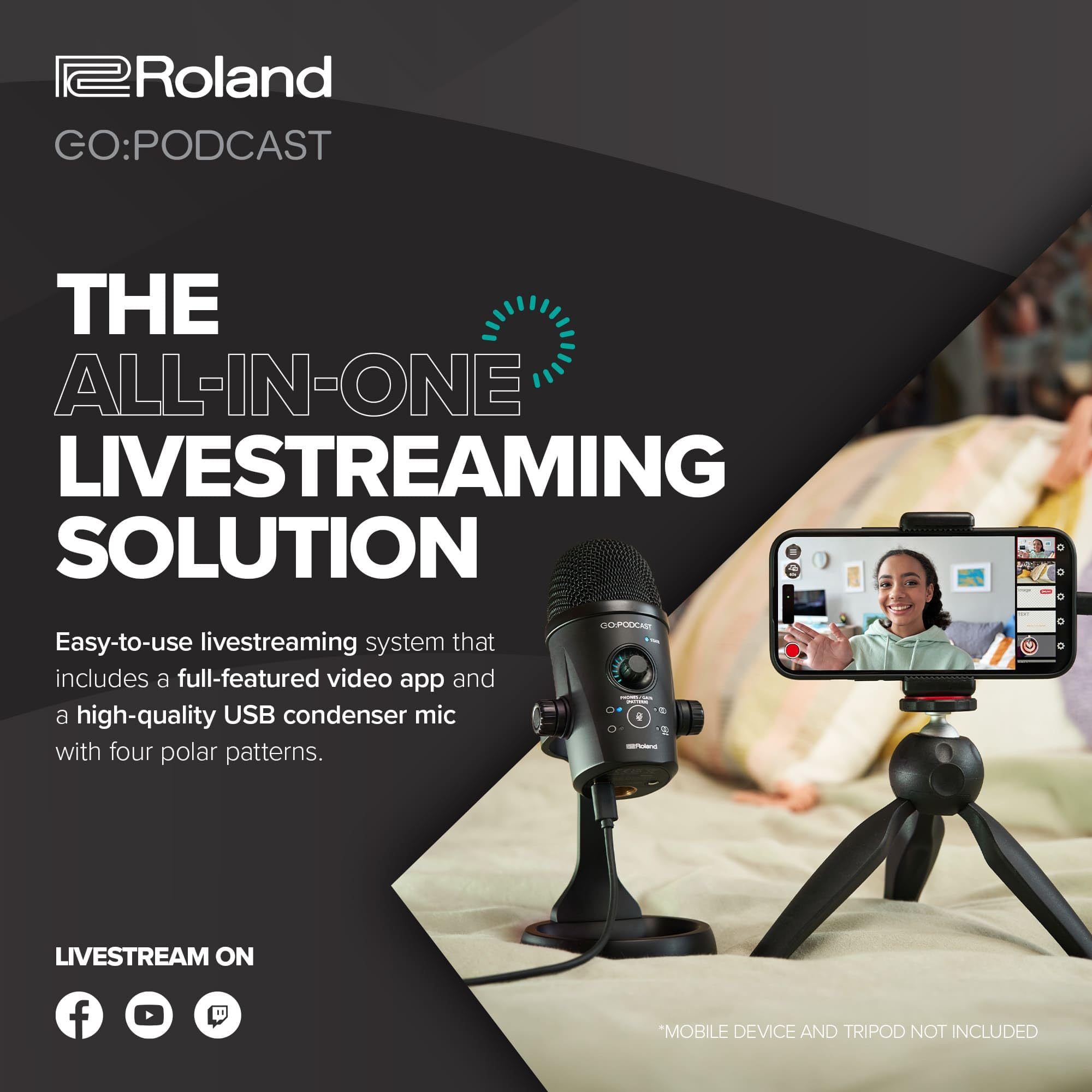 ROLAND GO:PODCAST Video Podcasting Studio for Smartphones | Easy