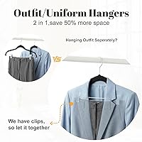 Vista 5 de HOUSE DAY Perchas de terciopelo para faldas, paquete de 36 perchas de terciopelo negro para pantalones con clips ajustables, ahorran espacio