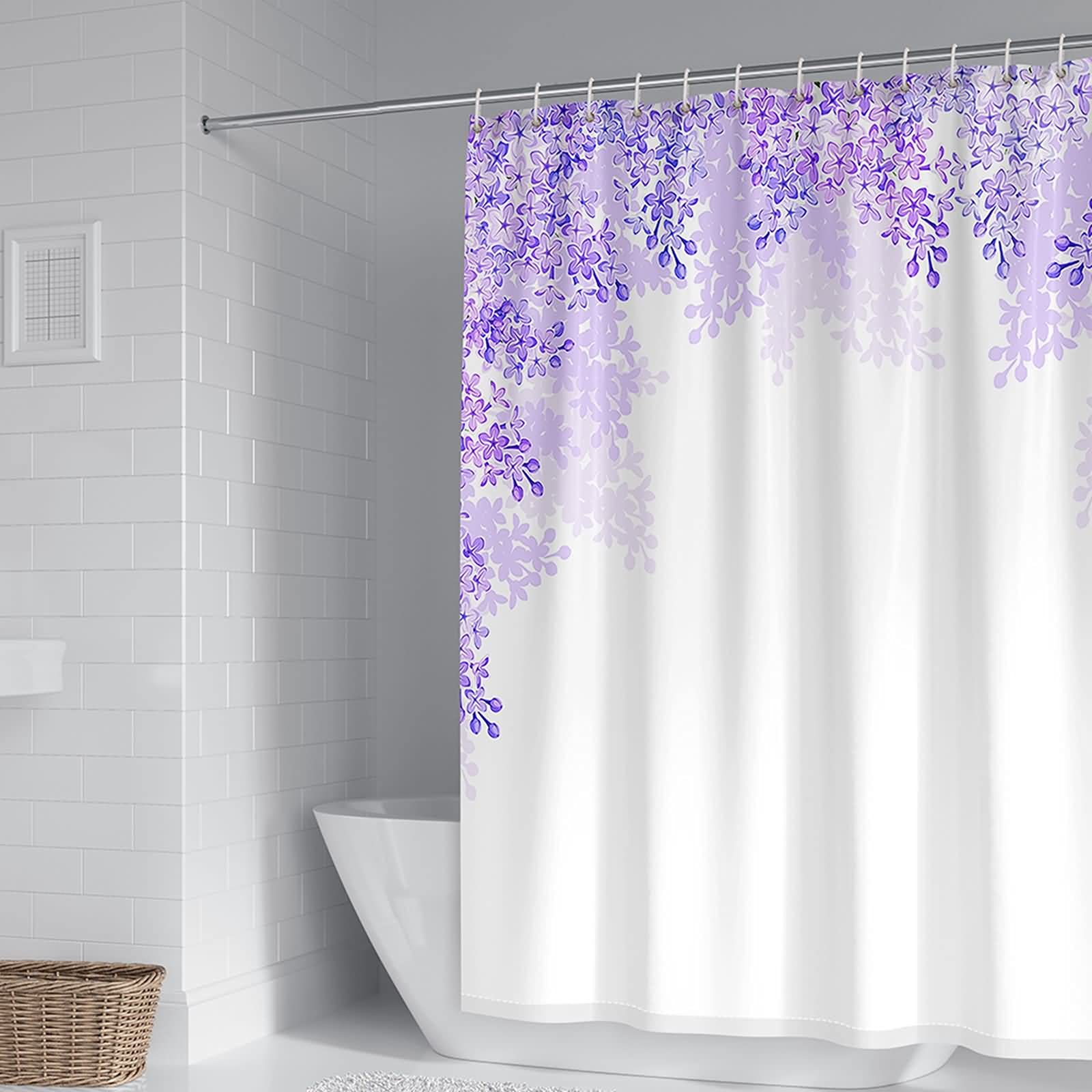 Rideau de douche anti-moisissure 180x200 en tissu lavable pour salle de bain