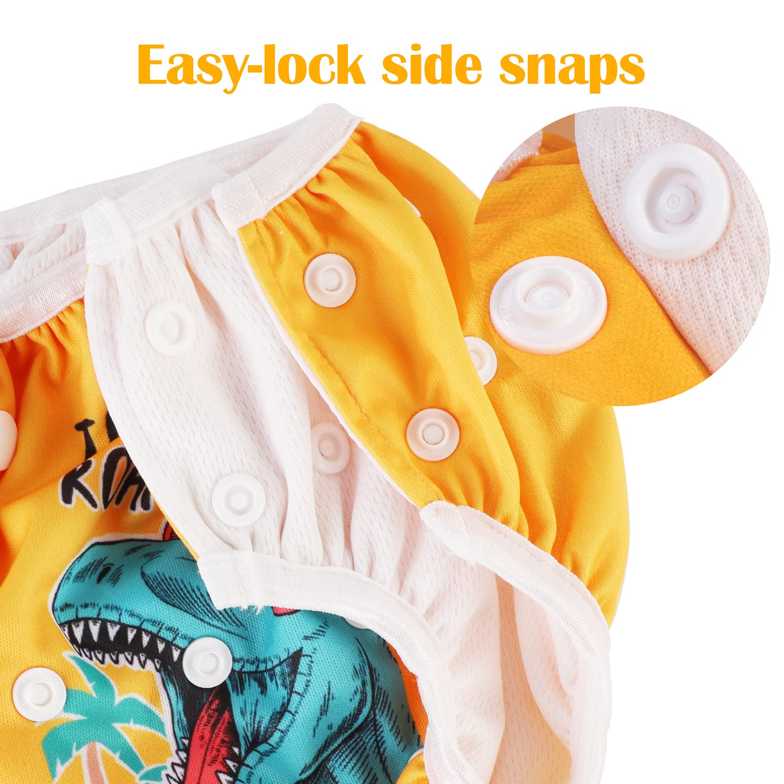 Pannolini Da Bagno Riutilizzabili PHOGARY Per Bambini 0-3 Anni - 2 Pezzi, Design Dinosauro E Astronauta