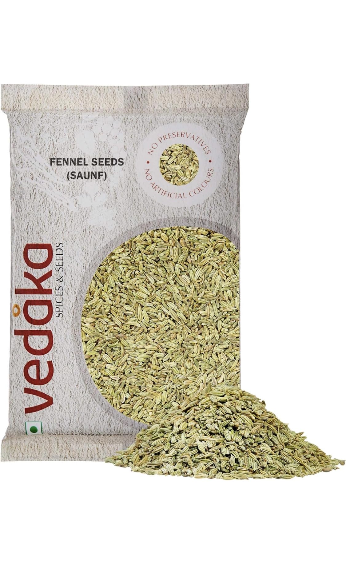 Amazon Brand - Vedaka Fresh & Natural Fennel Seeds 50g | Saunf | Variyali | Whole Indian Spices with Authentic taste & Strong Aroma