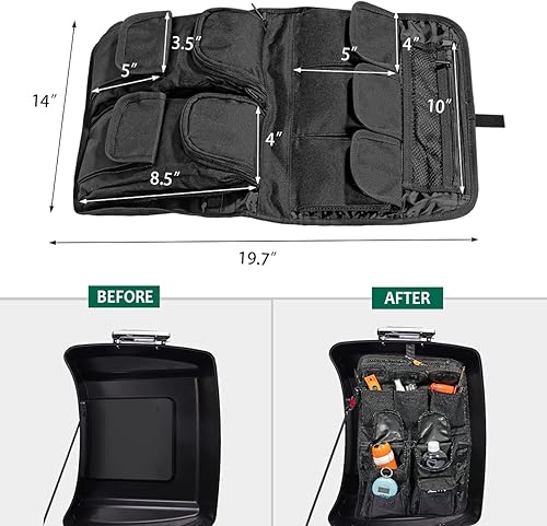 Vista 2 de Mofun Tour Pack - Organizador de tapa para alforjas, bolsa de almacenamiento de equipaje compatible con Harley Touring FLT FLH 1999-2013