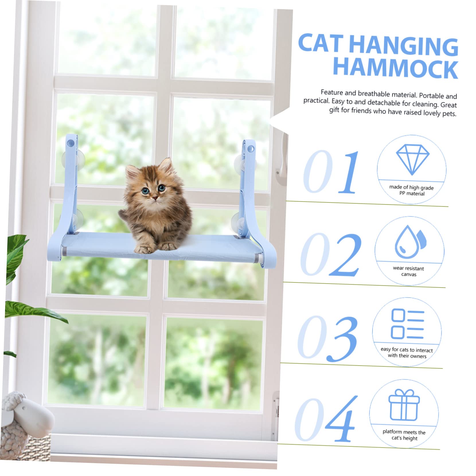 GREENADSCAPE Cat Nest Window Hammock Window Hammock for Kitten Cat Sleeping Bed Comfortable Indoor