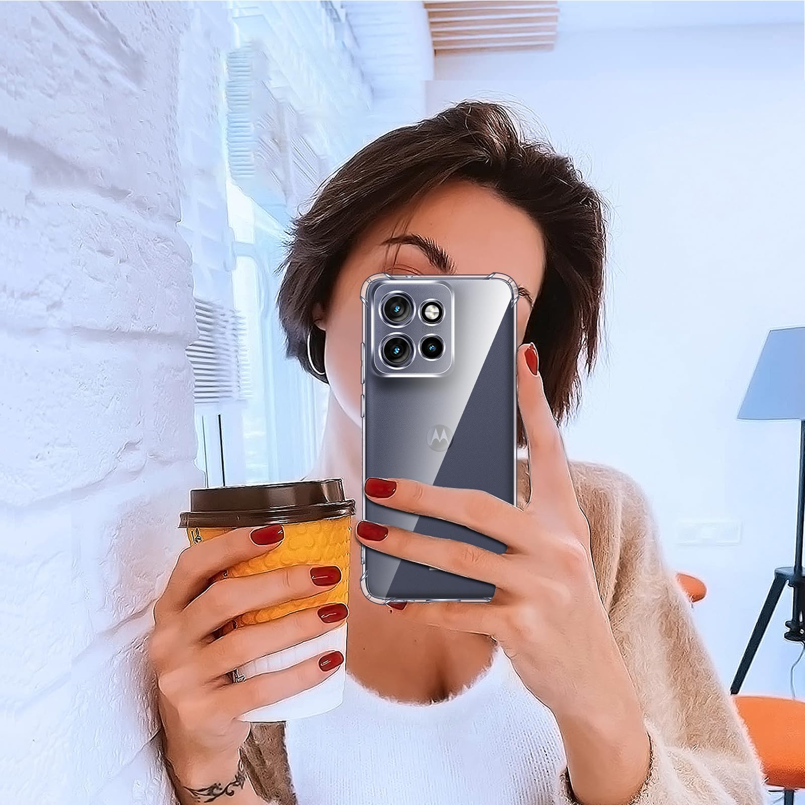 iVoler Cover per Motorola Moto Edge 60 Neo 5G / Edge 50 Neo 5G, Custodia Antiurto Trasparente per Assorbimento degli Urti con Paraurti in TPU Morbido, Sottile Morbida in Silicone TPU Protettiva Case