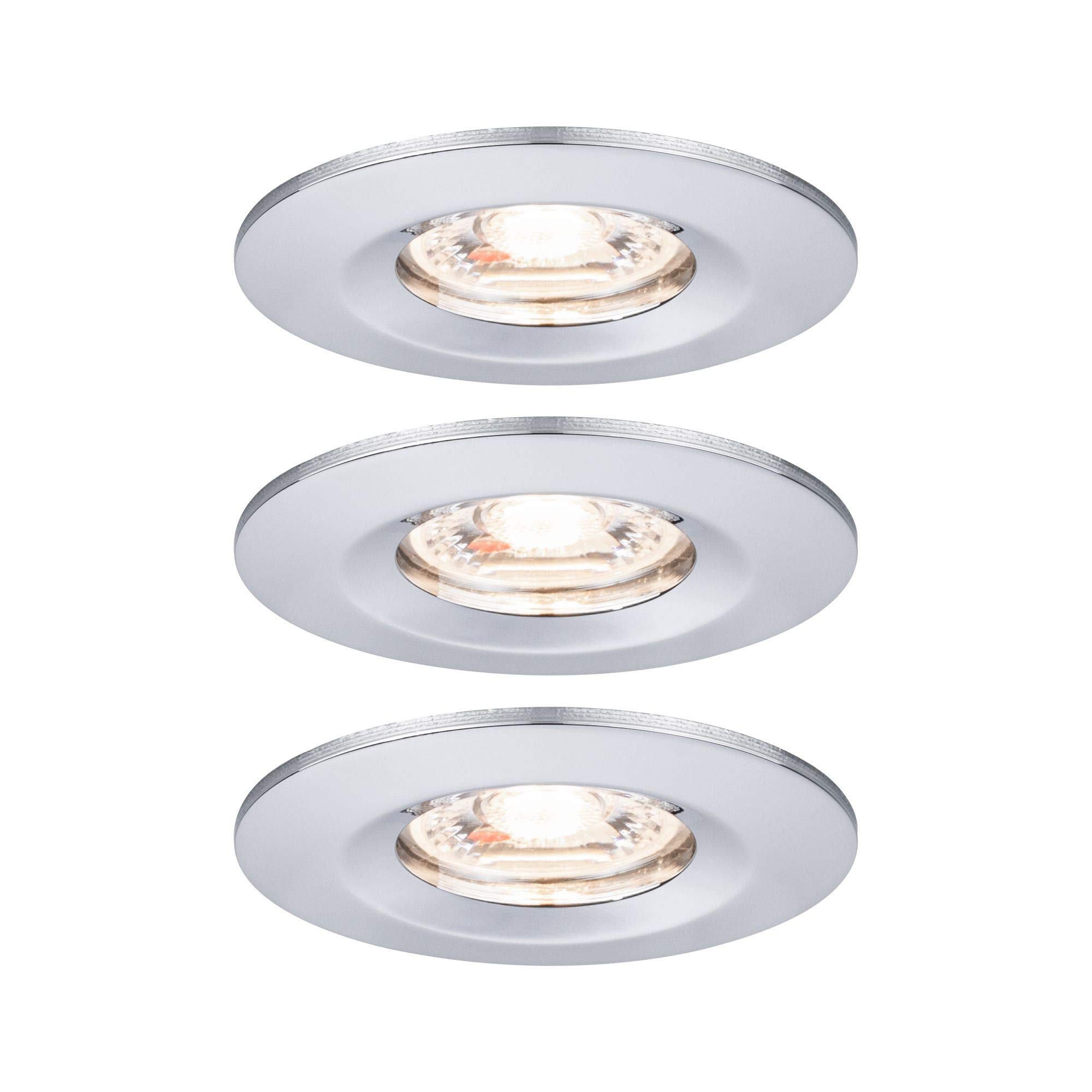Paulmann 94303 Nova Mini LED oprawa do zabudowy Coin, okrągła, nieruchoma, 3x4W, chrom, 2700K