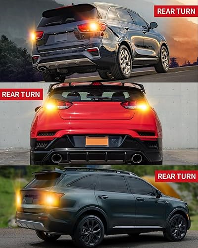 Miniatura 7 de LASFIT Bombilla LED T3 1156, señal de giro ámbar, resistencia incorporada 7506 CANBUS Ready sin errores, nuevo 500% brillante intermitente 4000LM