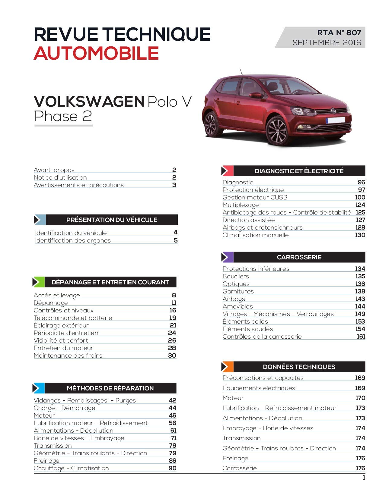 E.T.A.I - Revue Technique Automobile 807 - VOLKSWAGEN POLO V - 6C PHASE 2 - 2014 à ce jour