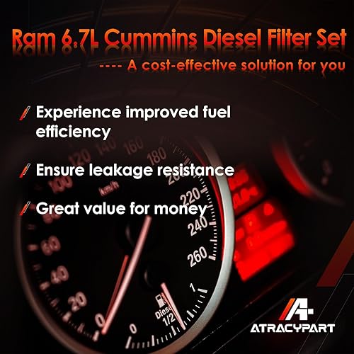 Miniatura 4 de Juego de separador de agua y filtro de aceite Cummins de 6.7L Reemplazo para Dodge Ram 2500 3500 4500 5500 2019-2024 Reemplaza# 68436631AA,