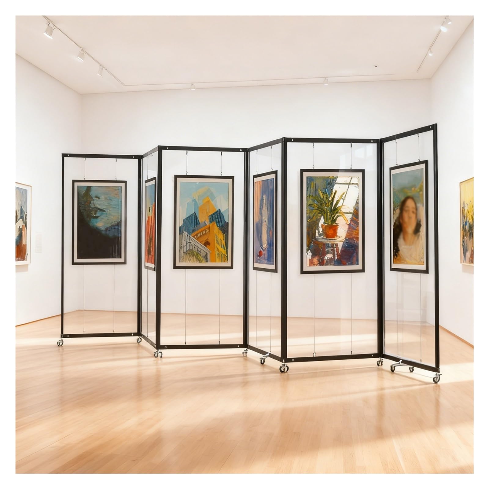 Caballete de exhibición de imágenes independiente con kit para colgar galería para carteles e impresiones
