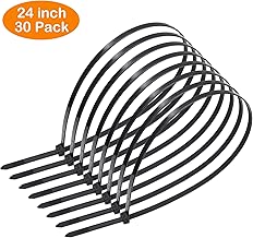 OneLeaf Cable Ties 24 Inch Heavy Duty Zip Ties with 200 Pounds Tensile Strength for Multi-Purpose Use, Self-Locking UV Resistant Nylon Tie Wraps, Indoor and Outdoor Tie Wire.30 Pcs Black - coolthings.us