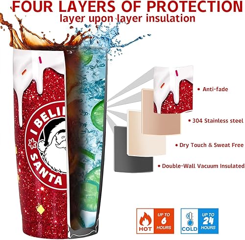 Miniatura 10 de Vaso aislado de acero inoxidable con tapas y pajitas con diseño de muñeco de nieve de Navidad para Año Nuevo, vacaciones, Navidad, Navidad,