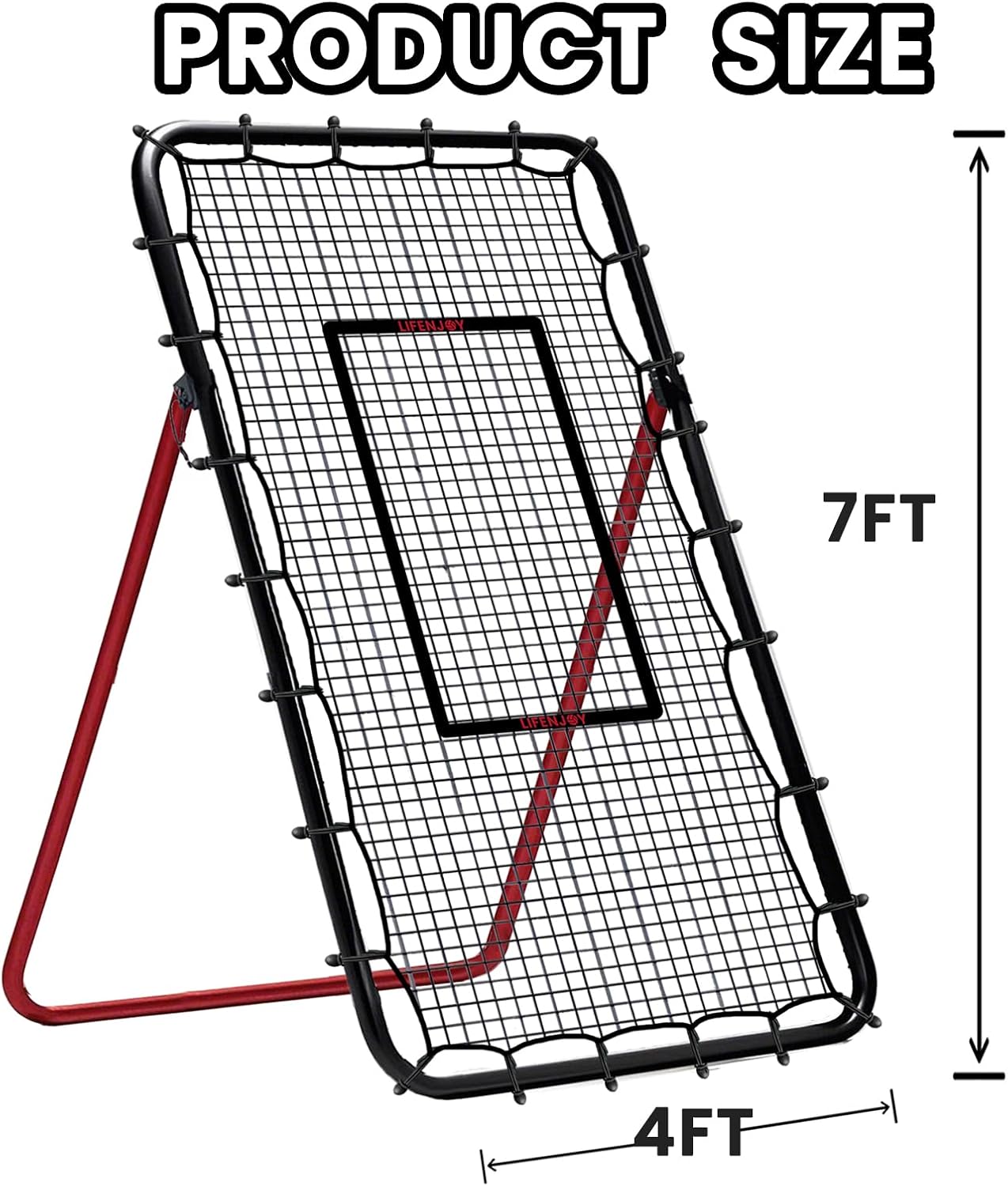 7x4 ft Volleyball Rebounder Net, Upgraded Thicker 32mm Tubes Practice Net, Volleyball Bounce Back Net with 5 Adjustable Training Angles, for Backyard, Outdoor Indoor Training