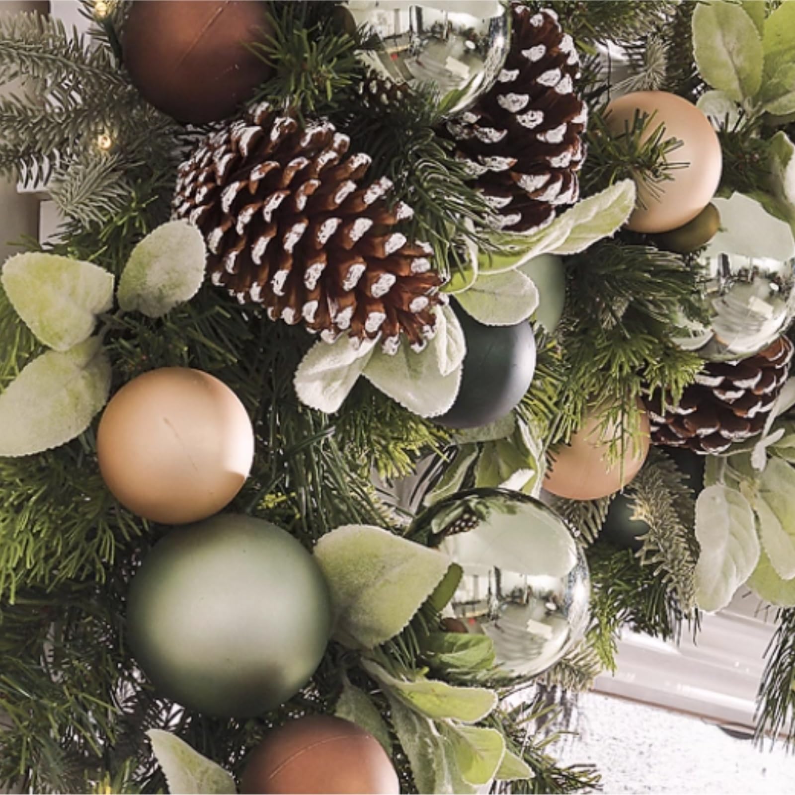 Winterkranz Dekokranz Weihnachtstürkranz Mit Zapfen, Festliche Wanddekoration Adventskranz Christbaumschmuck