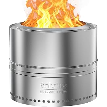 Onlyfire Portable Fire Pits with Storage Bag 50 cm Fire Pit Made of Stainless Steel Removable Ash Pit Fire Bowl for Smoke Wood Burning Fire Pit Patio Outdoor Garden