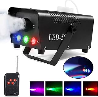 AONCO Máquina de humo 500W RGB LED Luces de efectos de escenario con Control remoto para