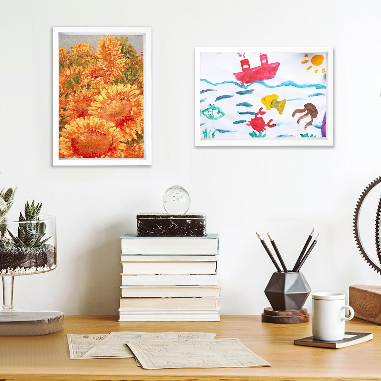 3D Bilderrahmen 17x22cm Weiß - Tiefrahmen Für Erinnerungsstücke & Fotos