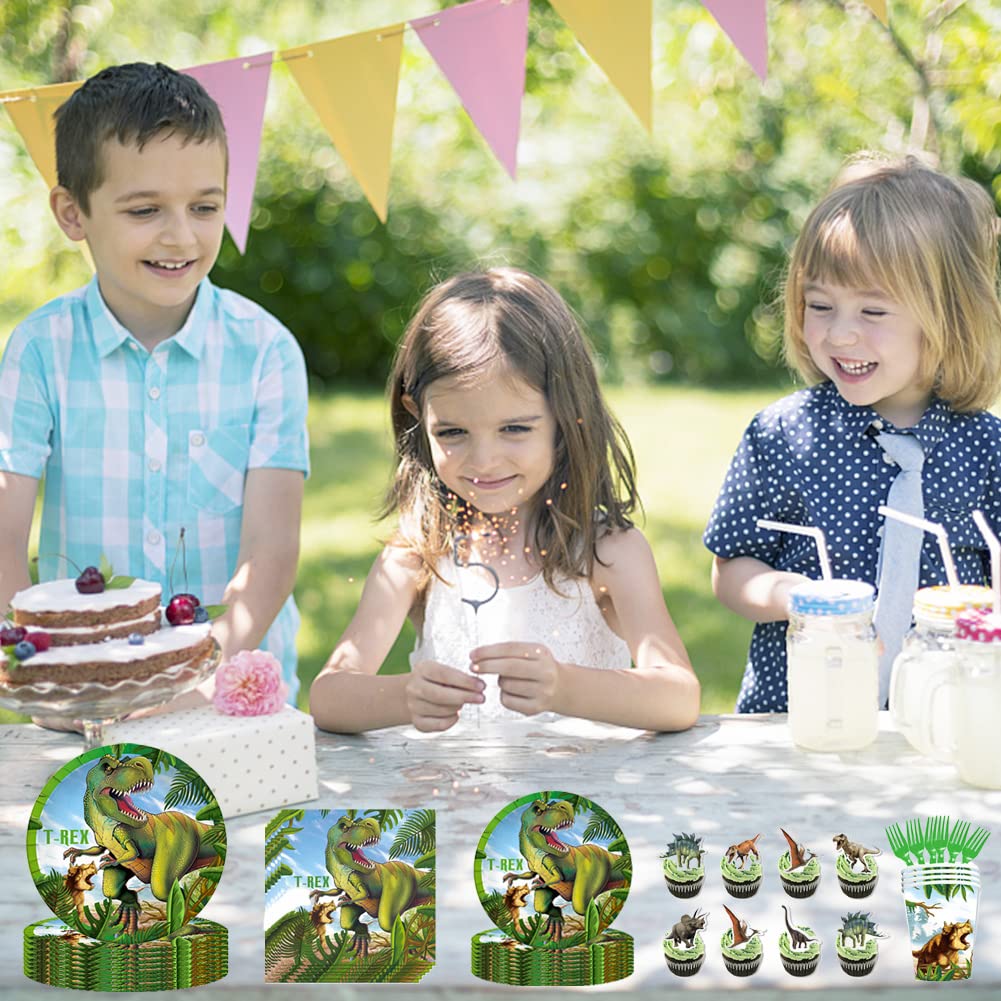 Set Stoviglie Dinosauro Per Feste - 40 Posti Con Tovaglia, Piatti E Tovaglioli - Foto 8