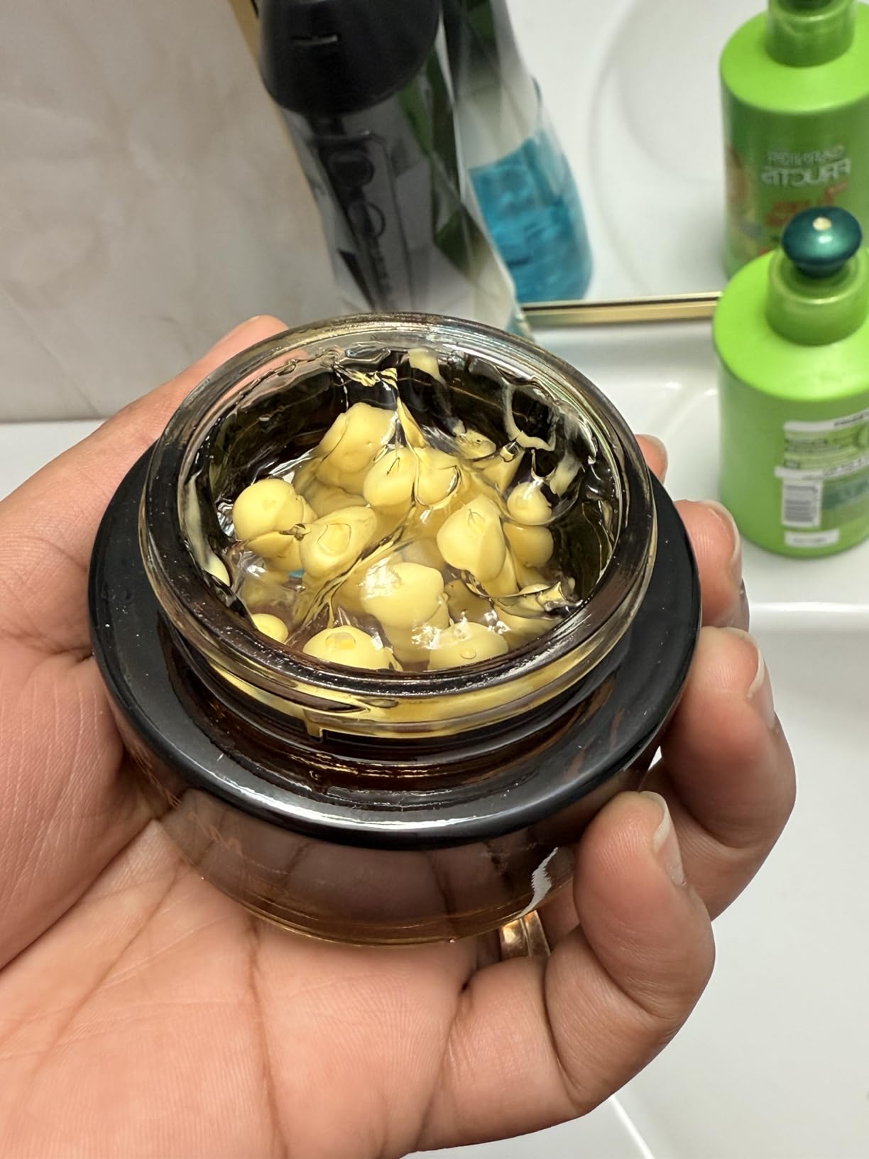 Moisturizes and softens skin, though scent is a bit unusual.