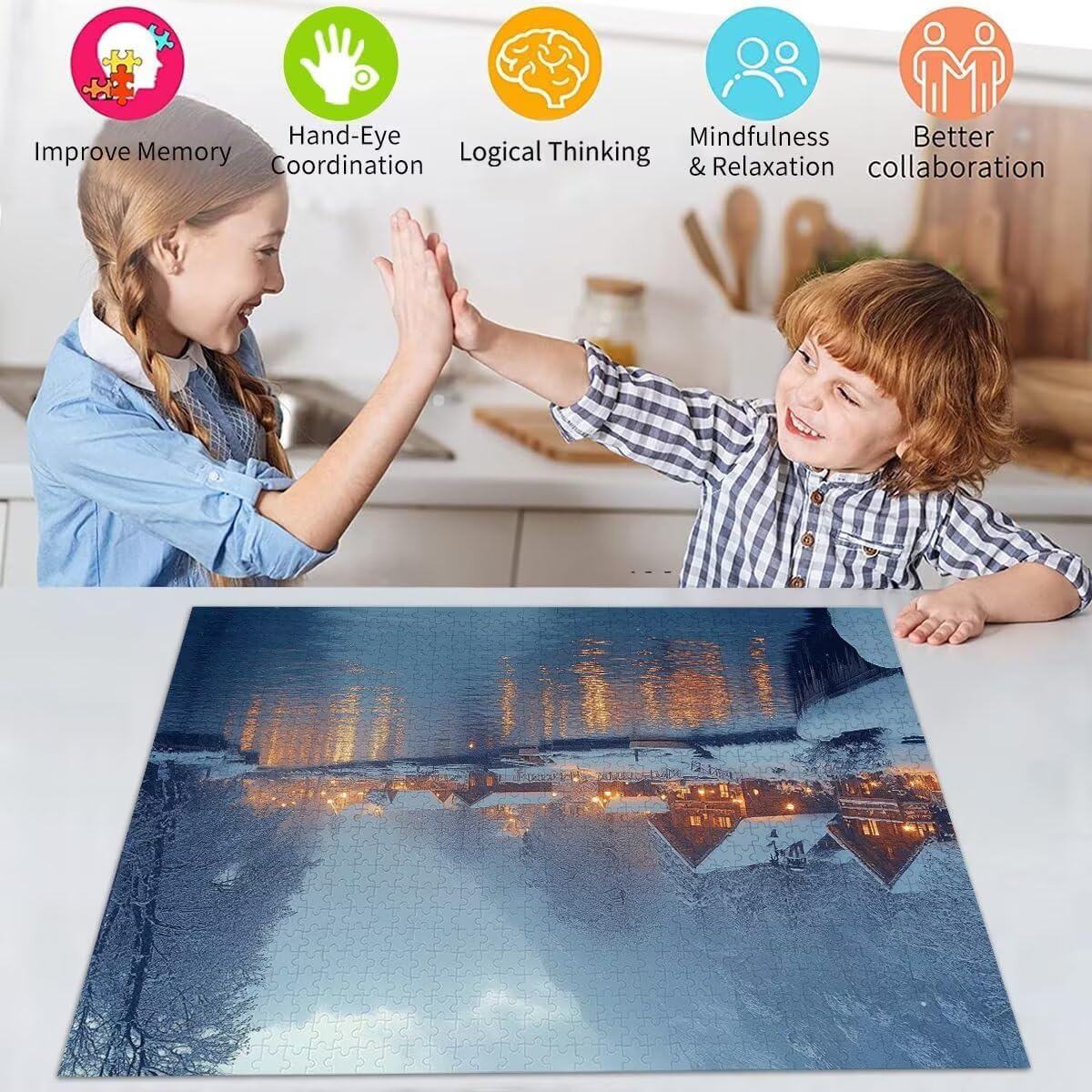 Puzzle Erwachsene 2000 Teile Landschaft Haus Educa Jigsaw für Kinder ab 8 Jahren Mädchen Jungen, Erwachsene Impossible Klassische Puzzles Schwer, Anspruchsvoll Spielspaß, Als Geschenke 70x99cm t-104