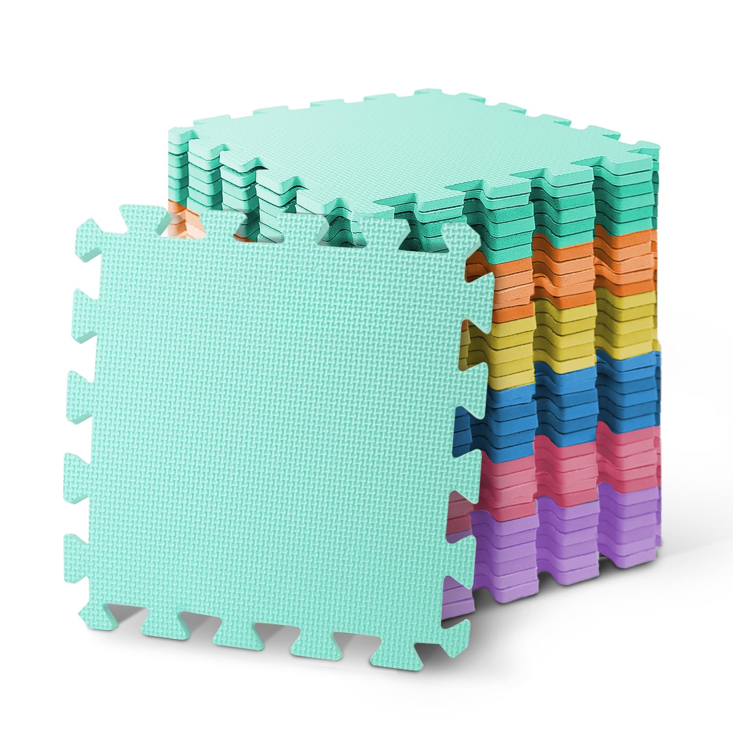 kidoola Foam Baby Play Mat (29x29cm) – Thick & Soft EVA Foam Interlocking Floor Tile Matting for Children – Large Multi Colour, Safe & Comfortable 7mm Thick Play Flooring (9pc) — view 20