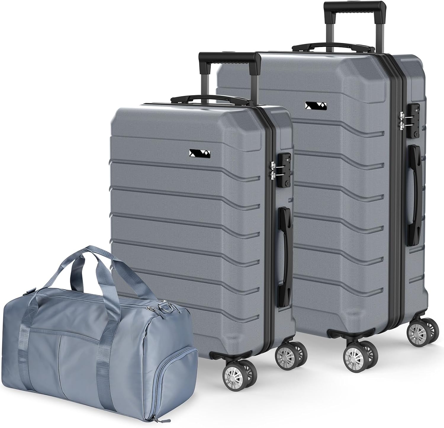 Luggage Sets 3 Piece, Hardside Carry On Suitcase with Spinner Wheels, Lightweight Durable Luggage for Travel | TSA Lock, Expandable Suitcase Set for Men and Women（20/26in） (Grey)