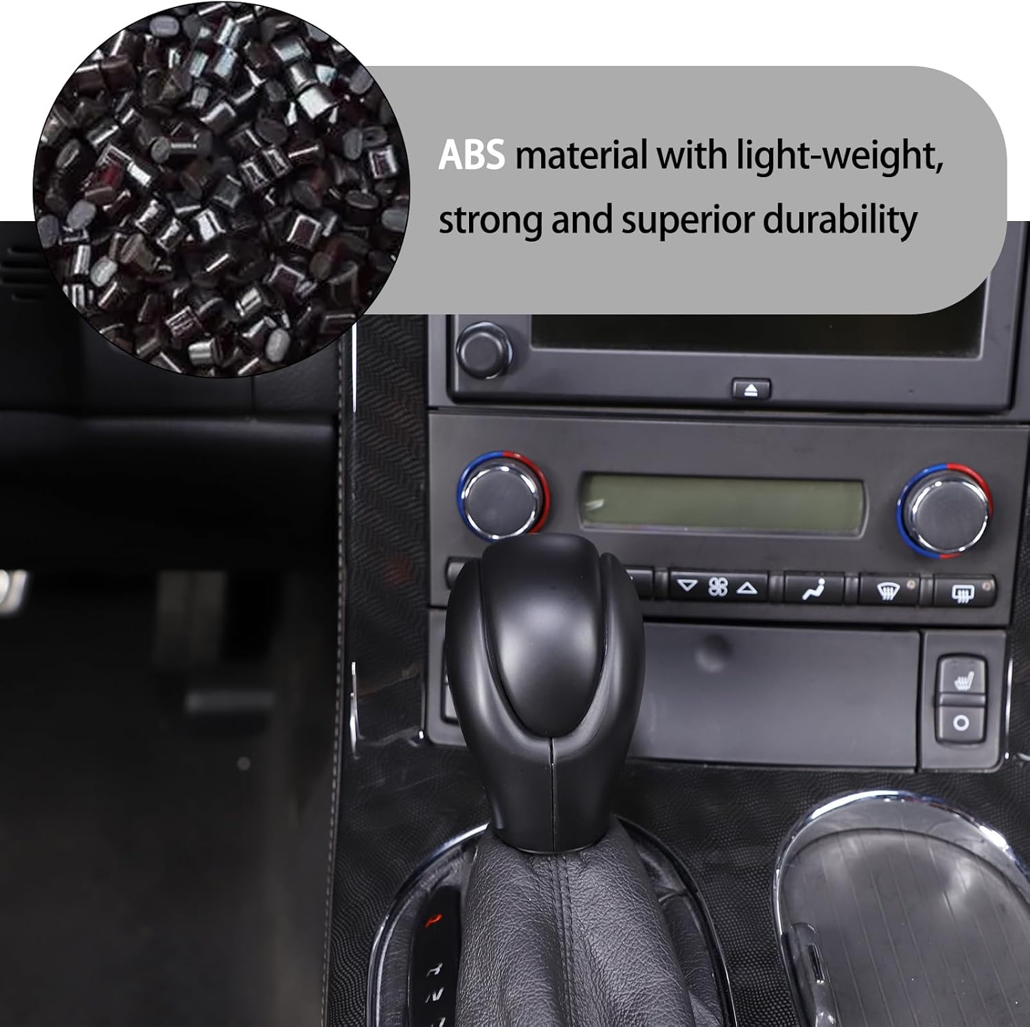 Lcojicep ABS Gear Shift Knob Head Cover Compatible with Corvette C6 2005-2013, Protective Shell (Black)