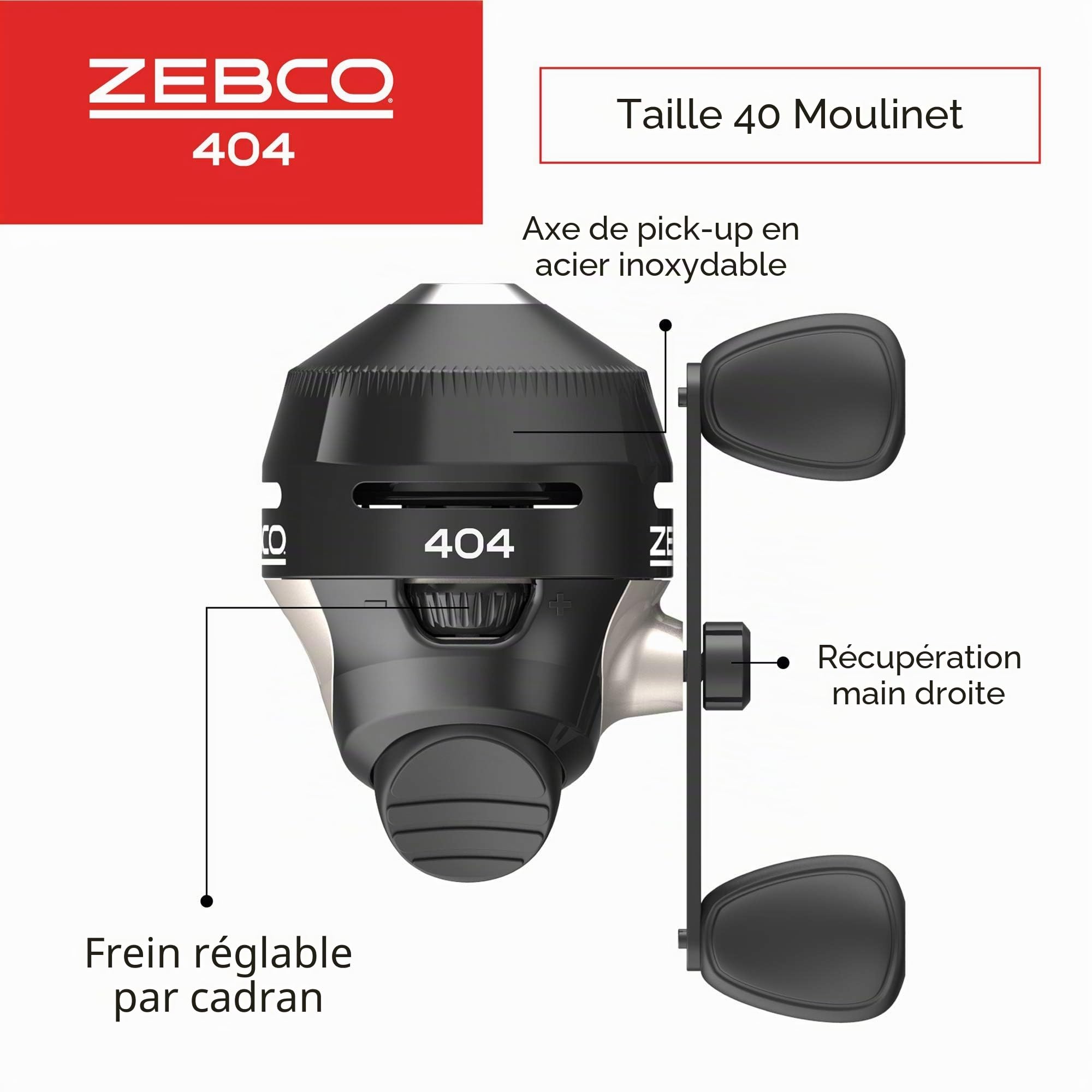 Zebco 404 Moulinet de pêche Spincast