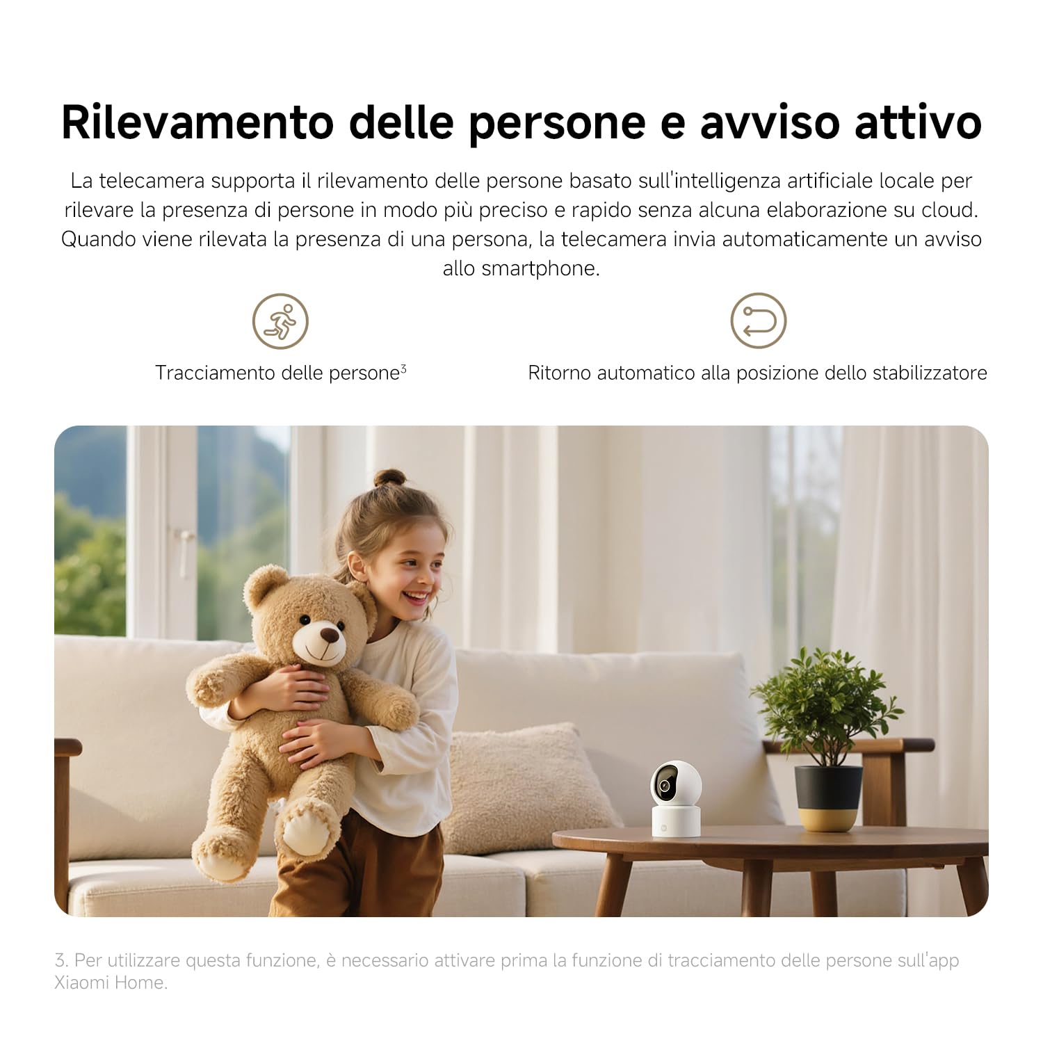 XIAOMI C302 Indoor WiFi Camera 2K (3MP) with Privacy Shield, 360° Vision Camera, AI Detection of Baby/Pets, Two-Way Audio, Ultra-Colors in Very Low Light, Alexa