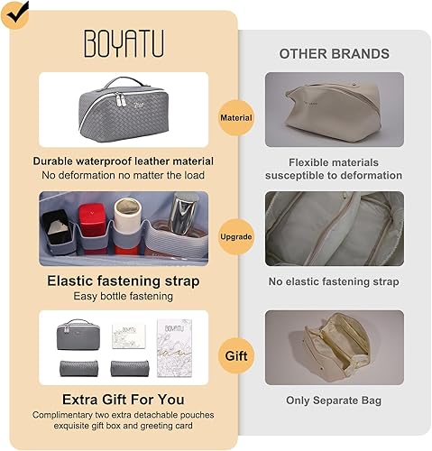 Miniatura 2 de Bolsa de maquillaje organizadora de viaje para cosméticos juego de 3 bolsas de aseo de gran capacidad para mujeres, bolsa de maquillaje portátil con