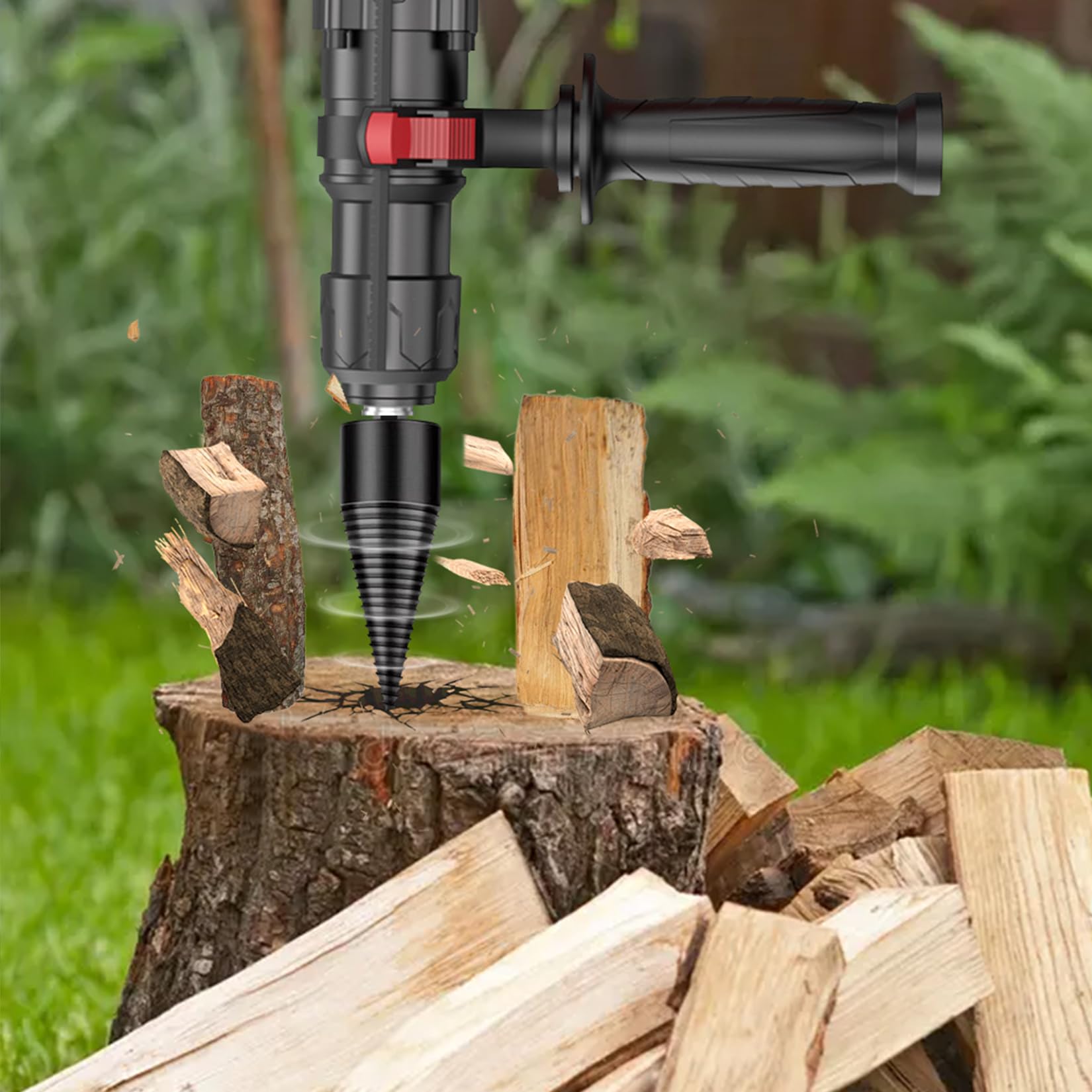 Herbst Foret fendeur de bois 50 mm cône de perçage 32 mm 4 poignées fendeur conique