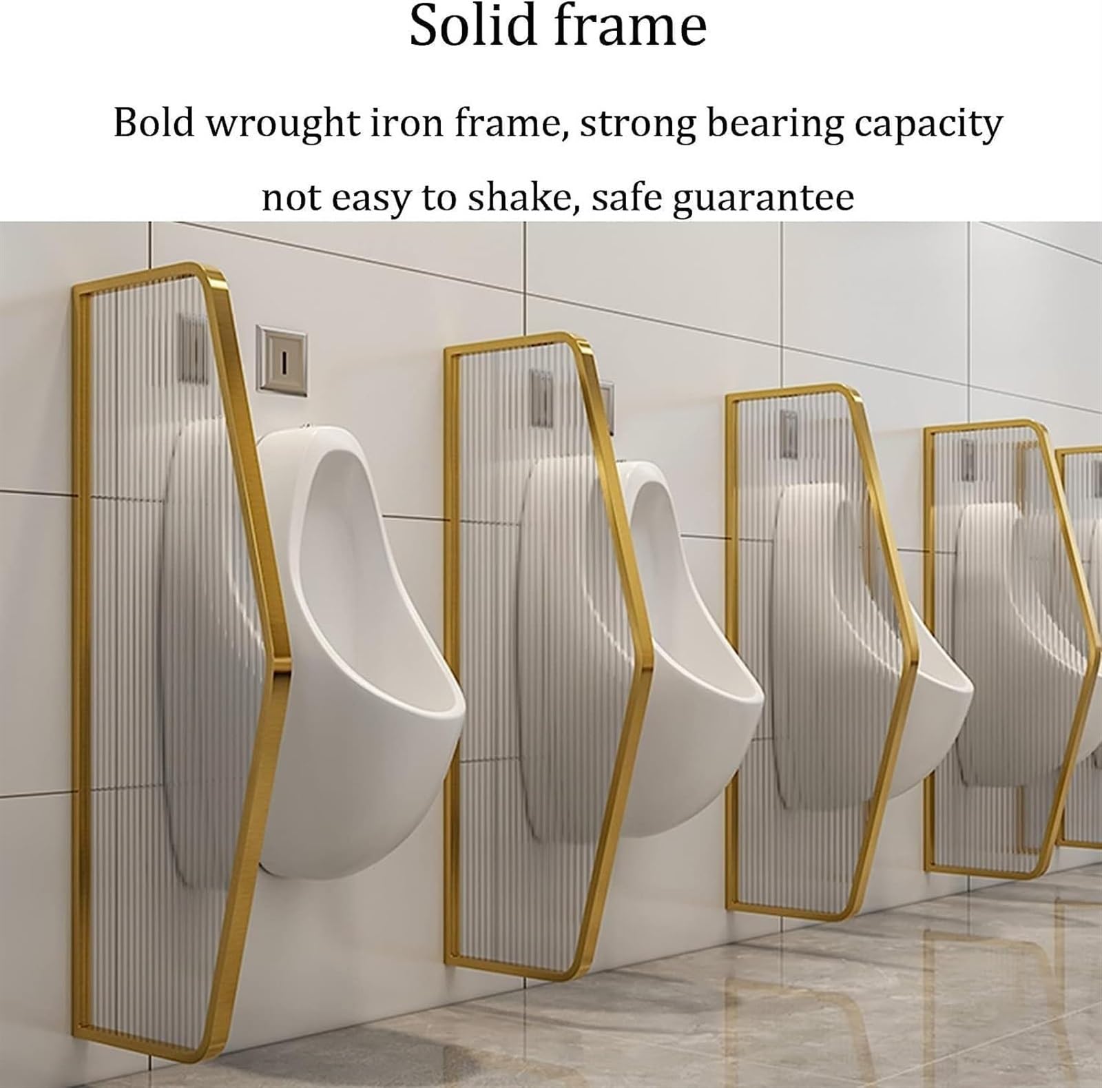 Partición para urinario comercial, paneles de separación para urinario, mamparo de pared, marco de acero inoxidable y panel de vidrio translúcido, para inodoros de hoteles/públicos (Colo