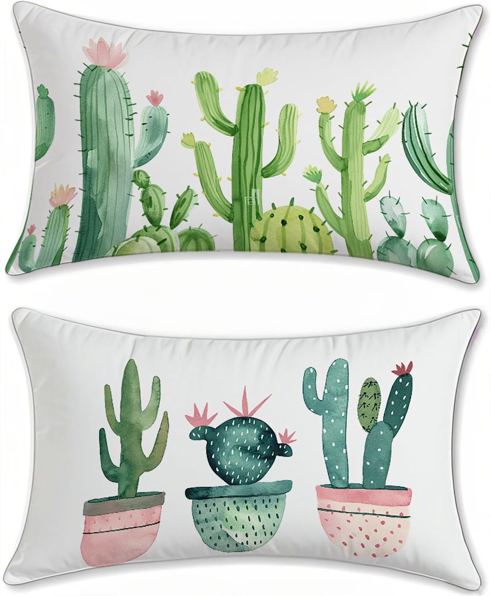 Housse de coussin impermeable 60x120 vert cactus : stop aux oreillers de jardin mouillés par la pluie