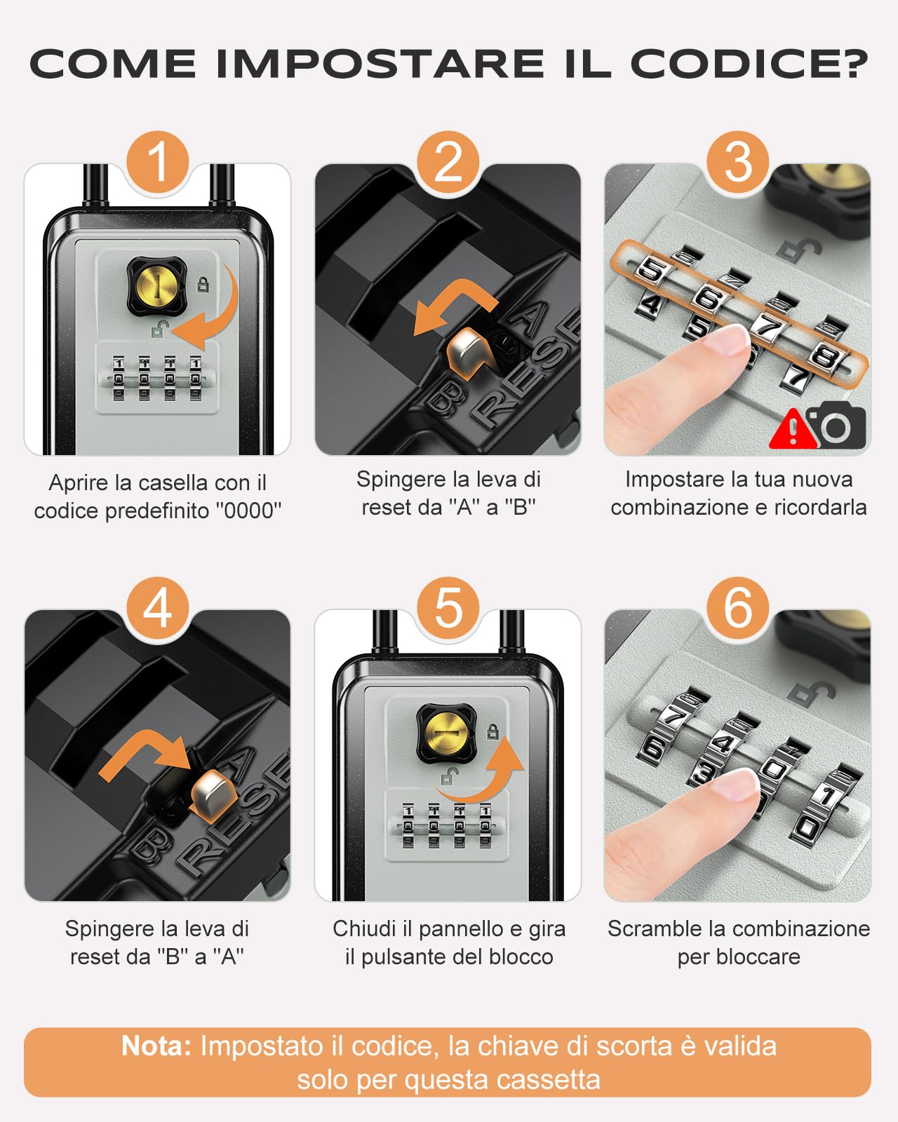 Mohard Key Box con Gancio, 3 Key Ricambio Resettabile Cassetta Chiavi con Codice 4 Cifre, Impermeabili & Grande Capacità Cassaforte Sicurezza Self Check in per Casa, Appartamento, Ufficio, Garage