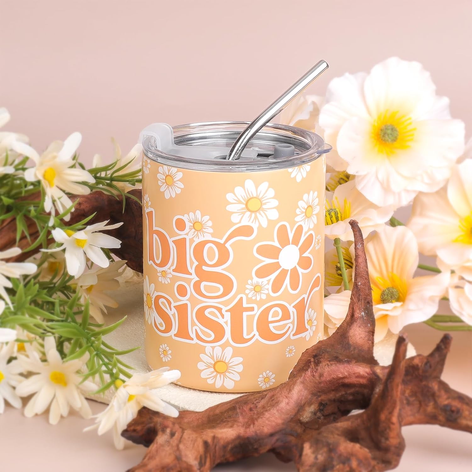 Big Sister Gifts for Girls,Gifts for Older Siblings of New Baby,Big Sister 12oz Tumbler Bracelet Canvas Bag Gift for Little Girl Age 3-8 image 2