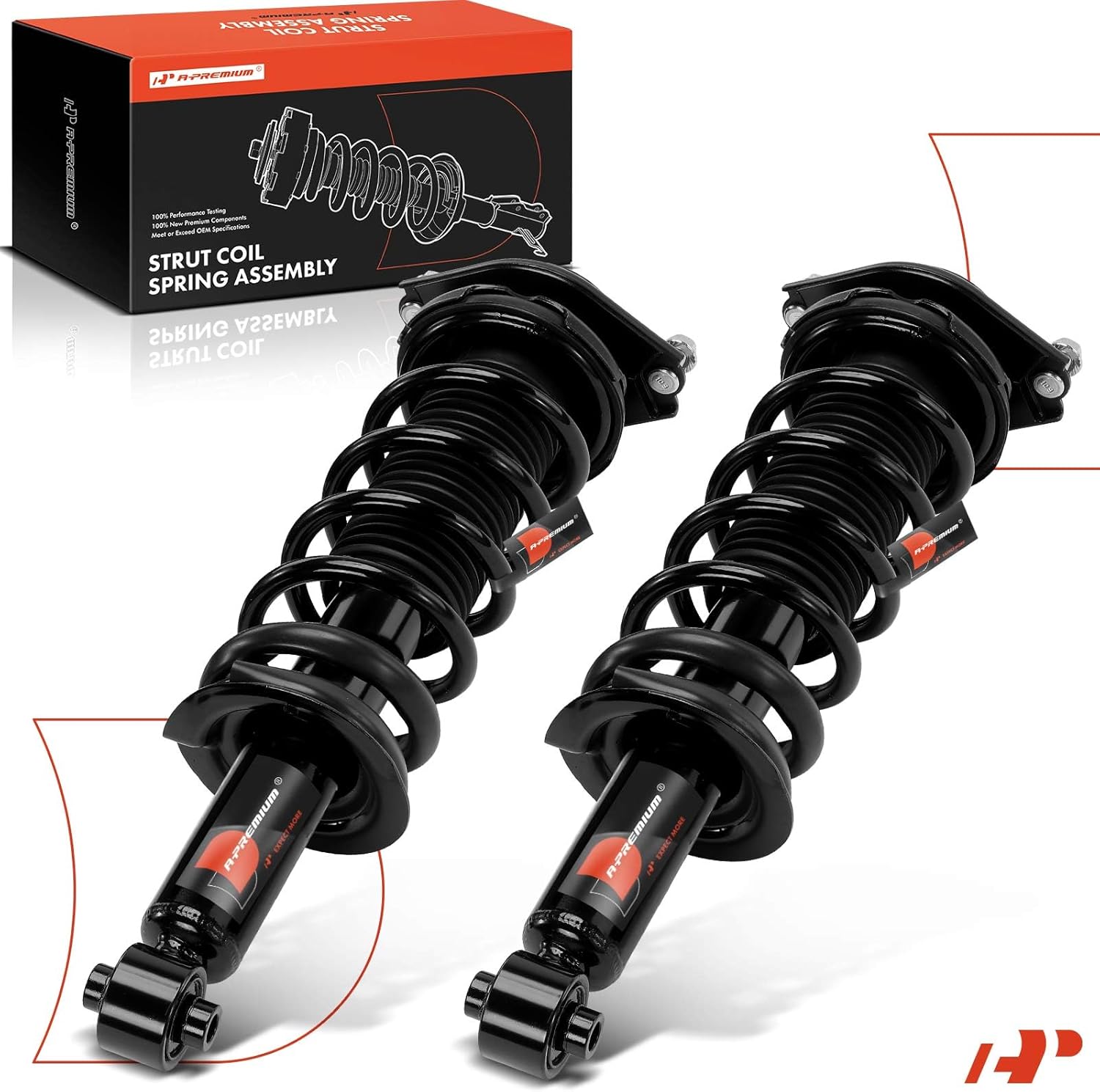 A-Premium Rear Struts Compatible with Subaru Impreza [2.5T] 2008-2011, Manual Trans - 2x Replacement Suspension Complete Strut Assembly Shock with Coil Spring