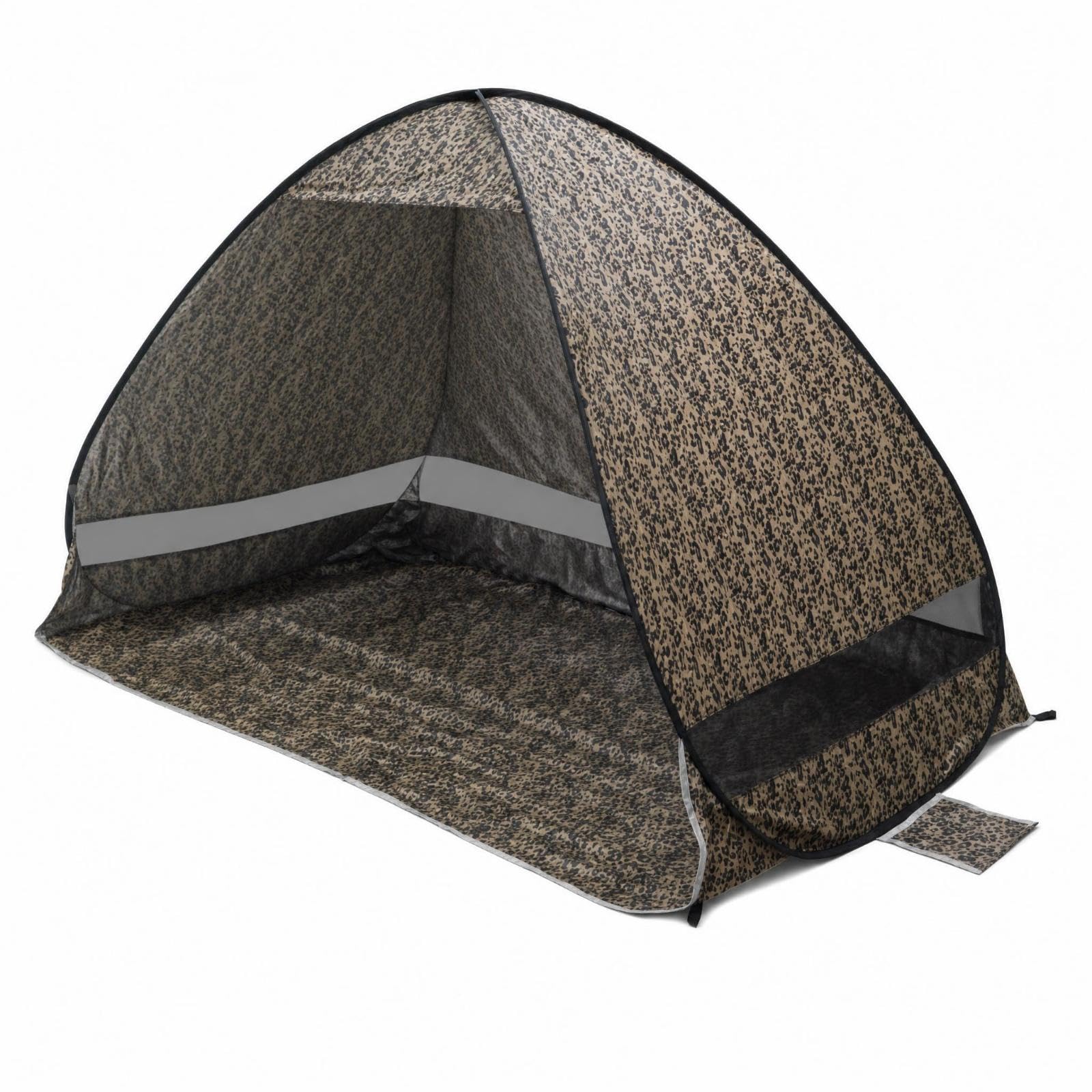 Dome Beach Tent Automatic Self Assembling Beachside Shelter Ventilated Tent for Families, Camping Leopard-image-39