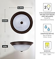 Vista 4 de DESIGNERS FOUNTAIN Reedley 1257S-ORB-AL - Lámpara de techo de montaje empotrado de 2 luces, accesorio de iluminación de 11 pulgadas para cocina