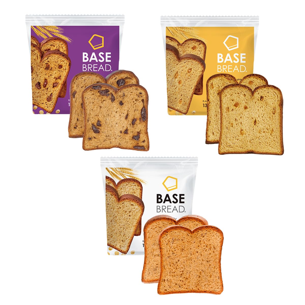 Amazon | 【腹持ち・ボリューム◎】ベースブレッド 食パン3種12袋 パン