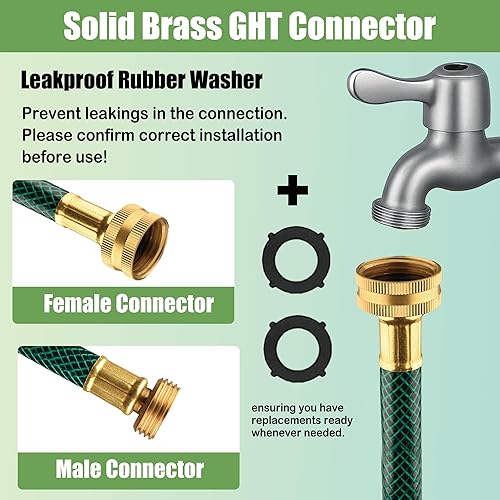 Miniatura 2 de FUNJEE Manguera de jardín de PVC para exteriores de  pulgada para césped, manguera de agua, manguera de barco, flexible, duradera y a prueba de