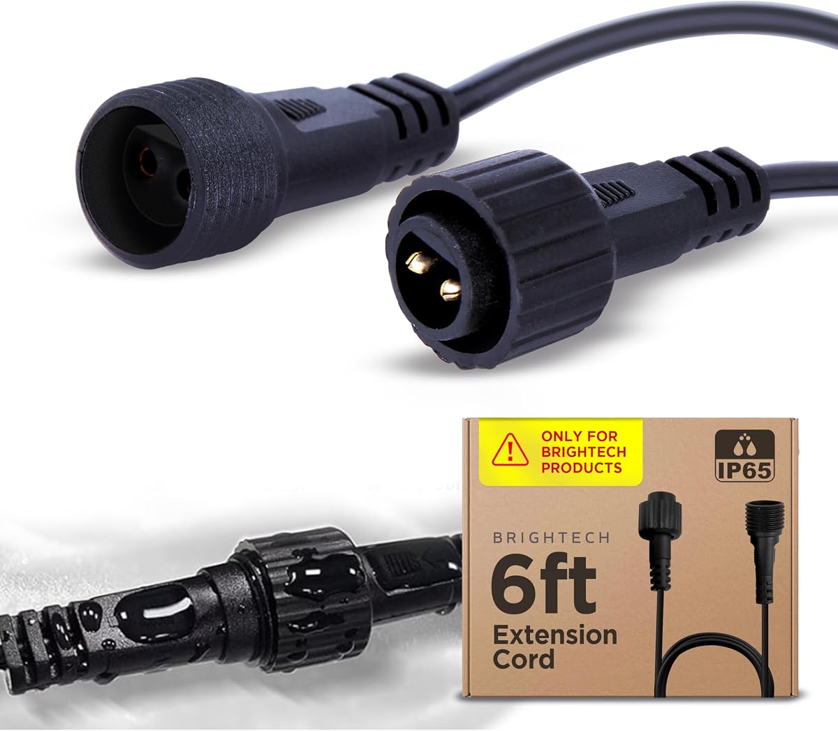 Ambience Pro Cable de extensión impermeable para luces solares de exterior, cable de extensión de 6 pies también conocido como cable para tiras de luces solares