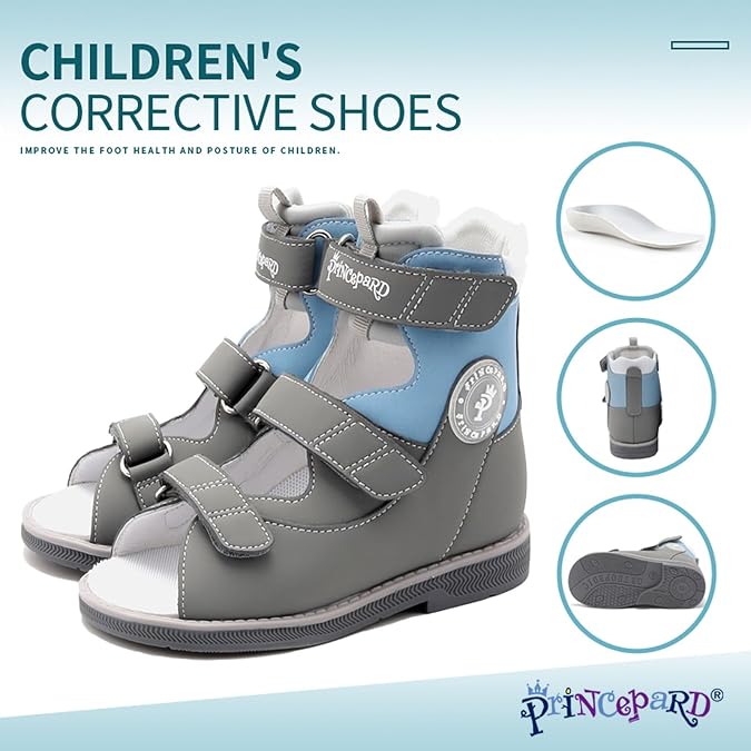 princepard Orthopedic Sandal for kids,Corrective High-Top Shoes with Ankle and Arch Support