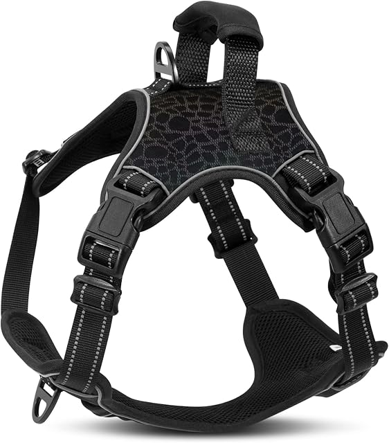 Amazon Brand - Umi Dog Harness No Pull, Adjustable Breathable Reflective Dog Vest with Comfortable Padded Handle for Small Dogs, Walking, Training, (S)