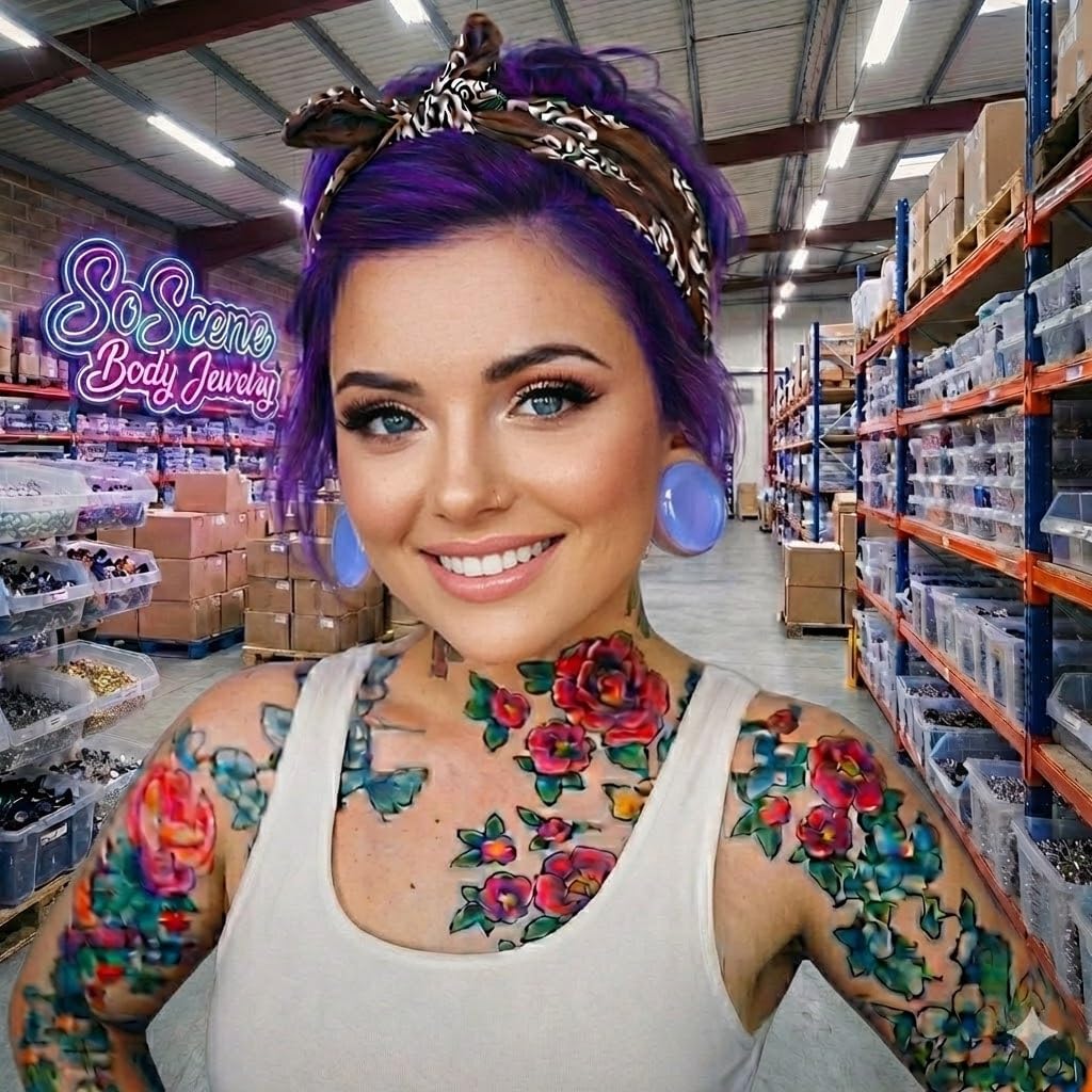 Lavender Opalite Glass Ear Plug gauges